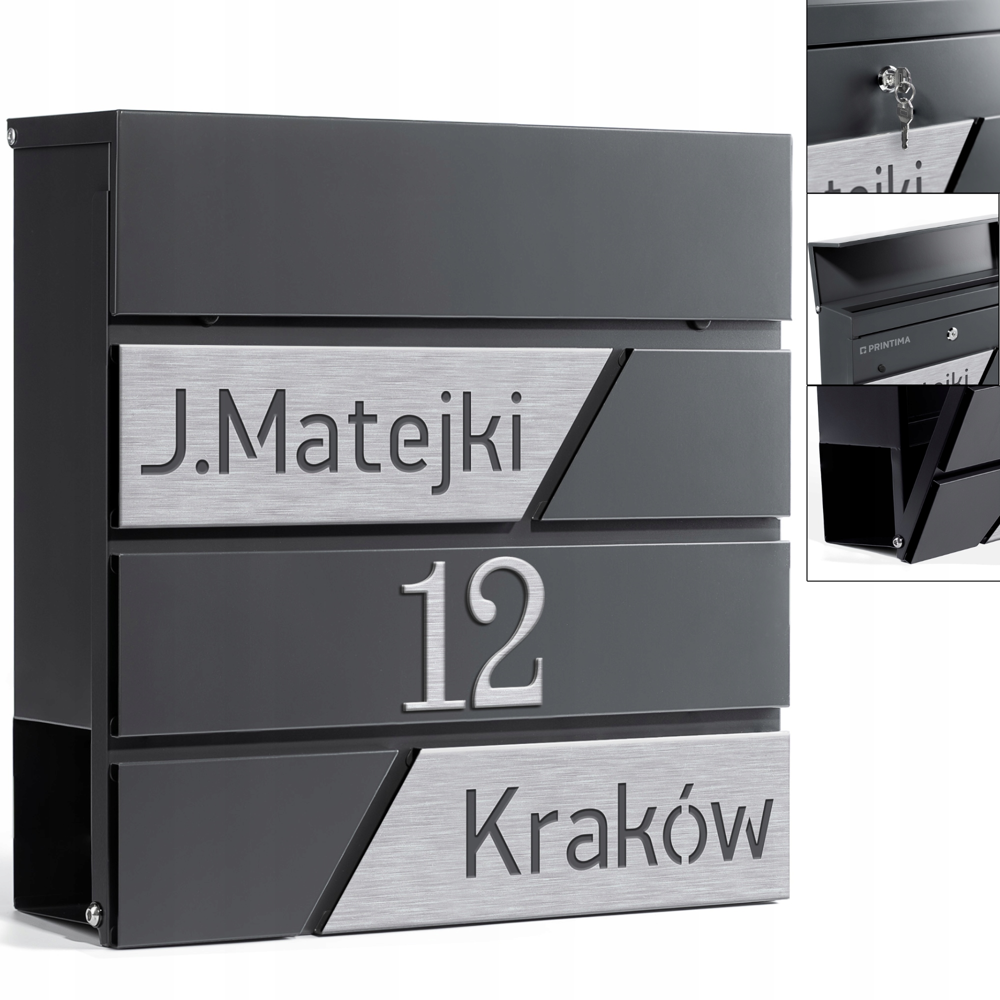 Poštová schránka, schránka, s časopisom Printima, odtiene sivej
